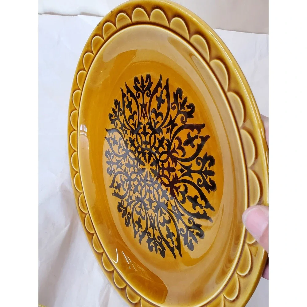 Coventry Castillian Harvest‎ Gold Scalloped Filigree Dinner Plate Vintage USA